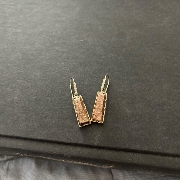 Kendra Scott Angelina Gold Druzy Earrings - Picture 2 of 2